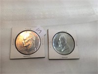 2 Bicentennial Eisenhower Dollar Coins