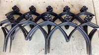 9 pc metal garden trim, 7 matching pcs, lower ht