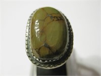 Southwest SS Turquoise Ring - Hallmarked