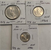 (3) 1944 Philippine Centavos
