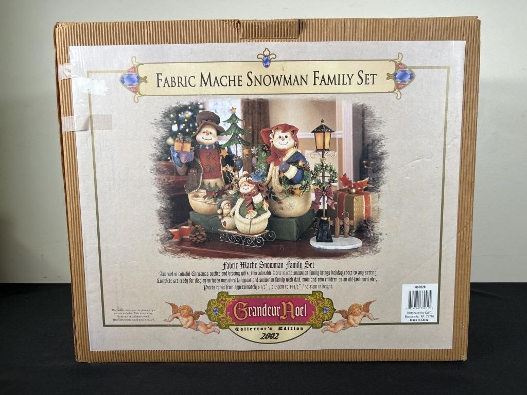 Fabric Mache Family Snowman 2002 Set