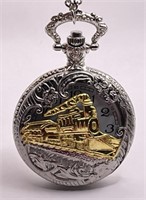 Train Quartz Pocket Watch