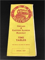 1927 Chicago/Eastern Illinois Railway time tables