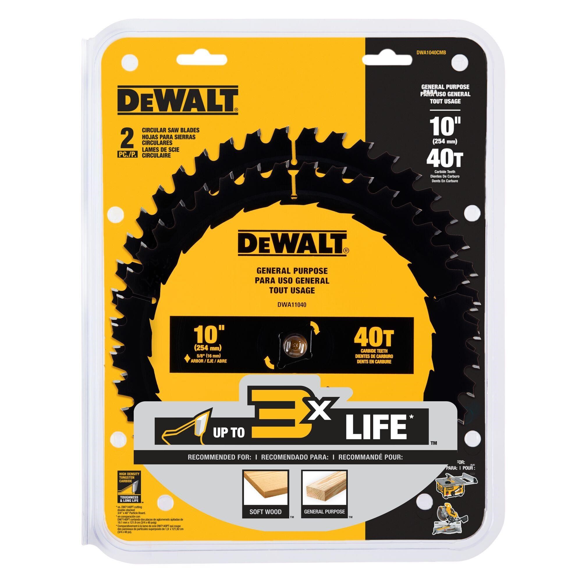 DEWALT 10-in 40T Saw Blade Set (2-Pack)