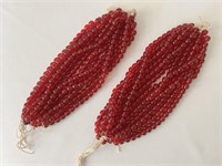 Vintage Red Glass Beads for Lures, Jewelry 
Each