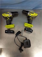 Ryobi 12V Drills w/Batteries and Charger