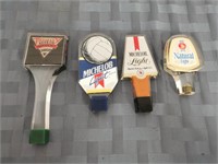 Four Lucite Beer Taps: Michelob, Busch, Trinity