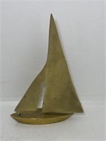Small Solid Brass MCM Sailboat 6"