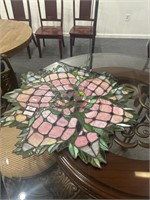 Pink floral design hanging stained glass