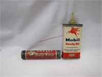 2 pcs of Gasoline advertising Mobil handy oil can