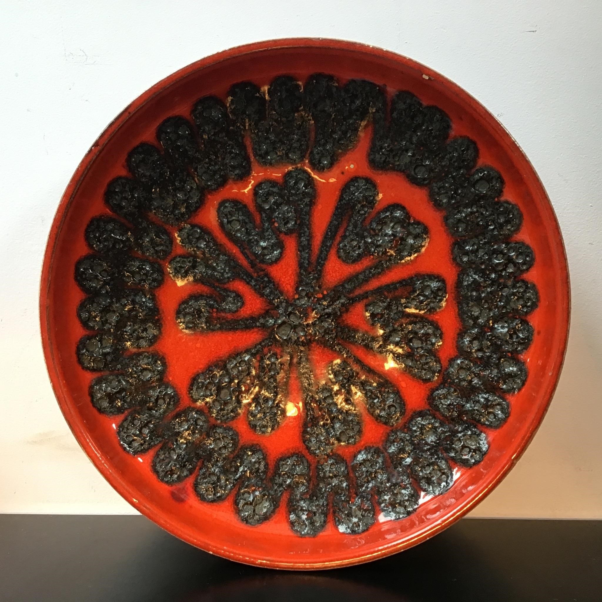 WEST GERMAN FAT LAVA POTTERY BOWL