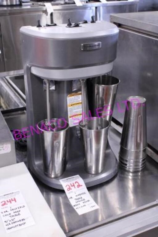1X, H.B. TRIPLE SPINDLE DRINK MIXER W/ 11 CUPS