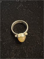Sterling Ring w/ Yellow Stone