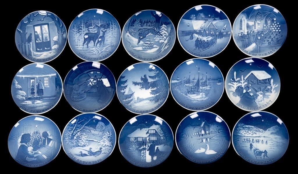 Denmark B&G Blue & White Christmas Plates 20th C.