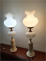 2 Matching Fenton Style Table Lamps
