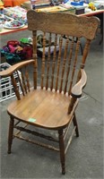 Vintage wood pressed back chair