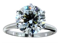 14kt Gold 4.19 ct VVS Lab Diamond Solitaire Ring