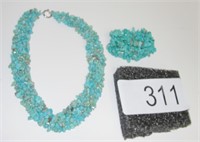 Turquoise Chip Necklace & Loose Turquoise Chips