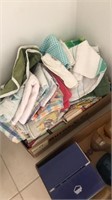 Box lot of Tea Towels & Aprons