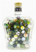 Marbles in Crown Royal Bottle