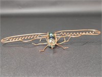 Copper Wire Marble Art Dragonfly Decor