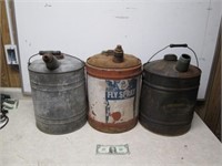 3 Vintage 5 Gallon Gas Cans