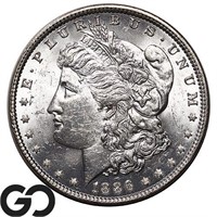 1886 Morgan Silver Dollar, Lustrous Choice BU++