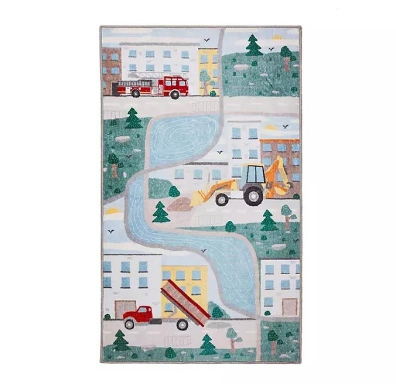 Washable activity rug for children 3x5’