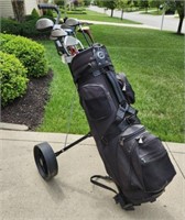 Golf Clubs in Afinity Golf Bag with Carrier