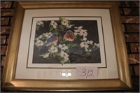 Framed Bird Mantle Picture