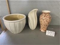 PLANTER AND VASES
