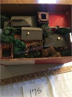Large box of train accessories