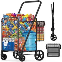 Folding Shopping Cart for Groceries, Jumbo Double