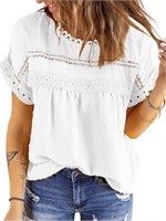 C709  UVN Summer Lace Crochet Tops, Short Sleeve,