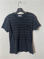 Vintage Anchor Blue Striped Pocket Shirt