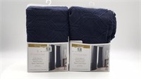 New 2 100% Blackout Curtains 95x50in Navy