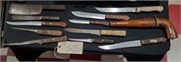 12pc Meat cleaver kitchen knives gun carving fork