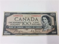 1954 (ef) Canadian 100 Dollar Bill Devil's Face