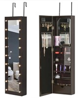 Jewelry Armoire with Mirror and 18 Lights