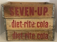 Diet-Rite & 7Up Crates, 18” x 11” x 5” *Bidding