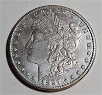1897 s AU Grade Better Date Morgan Dollar