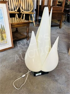1970's Rougier style acrylic tulip lamp - 29" h