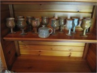 Pottery Goblets & Vase Lot