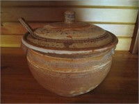 Pottery Soup Tureen & Ladle