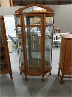 Round front lighted curio  with 6 glass shelves