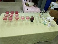Table Lot Of China And Glassware As Shown