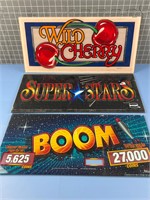 3X SLOT MACHINE ART GLASS VINTAGE