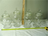 Set of 4 Glass Canisters