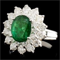 1.45ctw Diamond & 1.60ct Emerald 14K Gold Ring