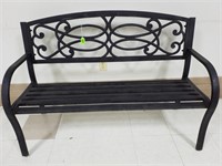 Black Metal Bench w/Swirls